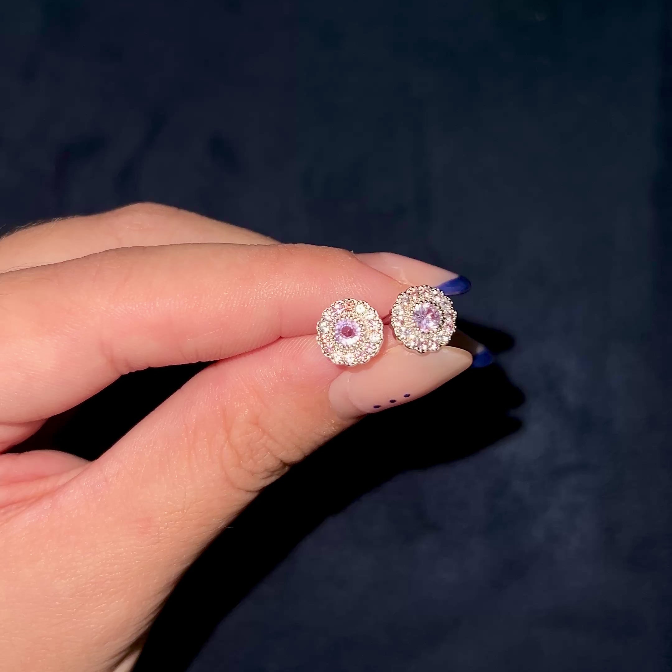 Maia stud earring - Purple sapphire