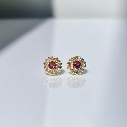 Maia stud earring - Pink tourmaline