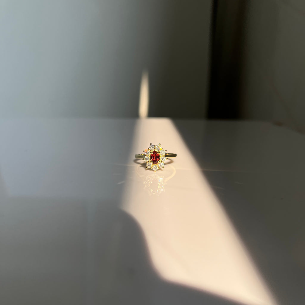Custom Astoria Ring - Red Garnet