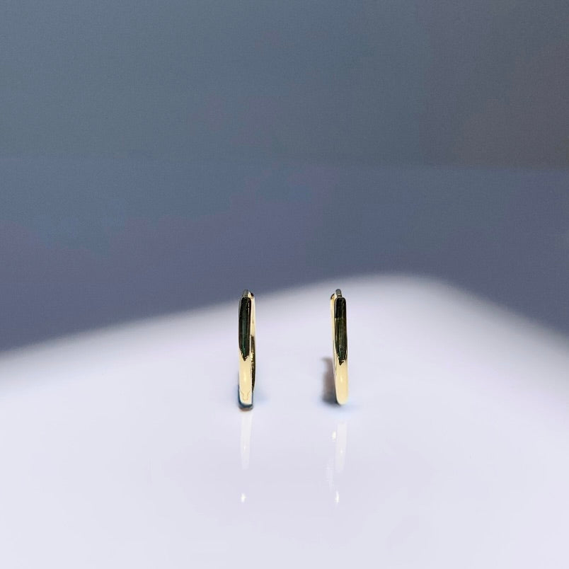 Gold hoops huggies earring