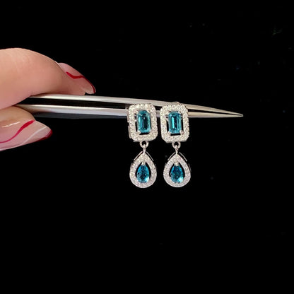 Canopus dangly earring - London blue topaz